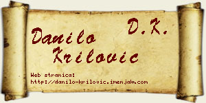 Danilo Krilović vizit kartica